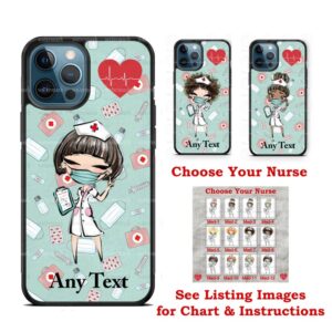 Choose Your NURSE Medical Professional Design Heavy Duty Silicone Personalized Phone Case Cover Custom made for iPhone Samsung medic gift