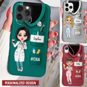 Nurse Life Pretty Doll Nurse Personalized Phone Case,CMA,CNA,Doctor,Nurse Life Scrubs Nurse Day,Nurse Phone Case,Custom Iphone,Samsung