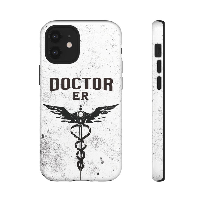 Elegant healthcare worker phone case, Medicine Tough Cases, ER Doctor, Emergency doctor Medical Pattern Custom - Image 2