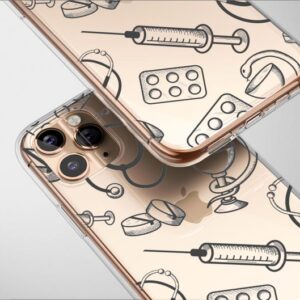 Clear Medical Sketch Art Case Aesthetic Phone Cover For iPhone 16 Pro Max 16e 15 Plus 14 Mini SE XR XS Samsung S25 S24 S23 Pixel 9 8