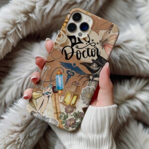 Doctor Phone Case, Vintage Medical Collage iPhone Cover, Aesthetic Healthcare Gift, Retro Anatomy Design for Physicians, Med Student Gift